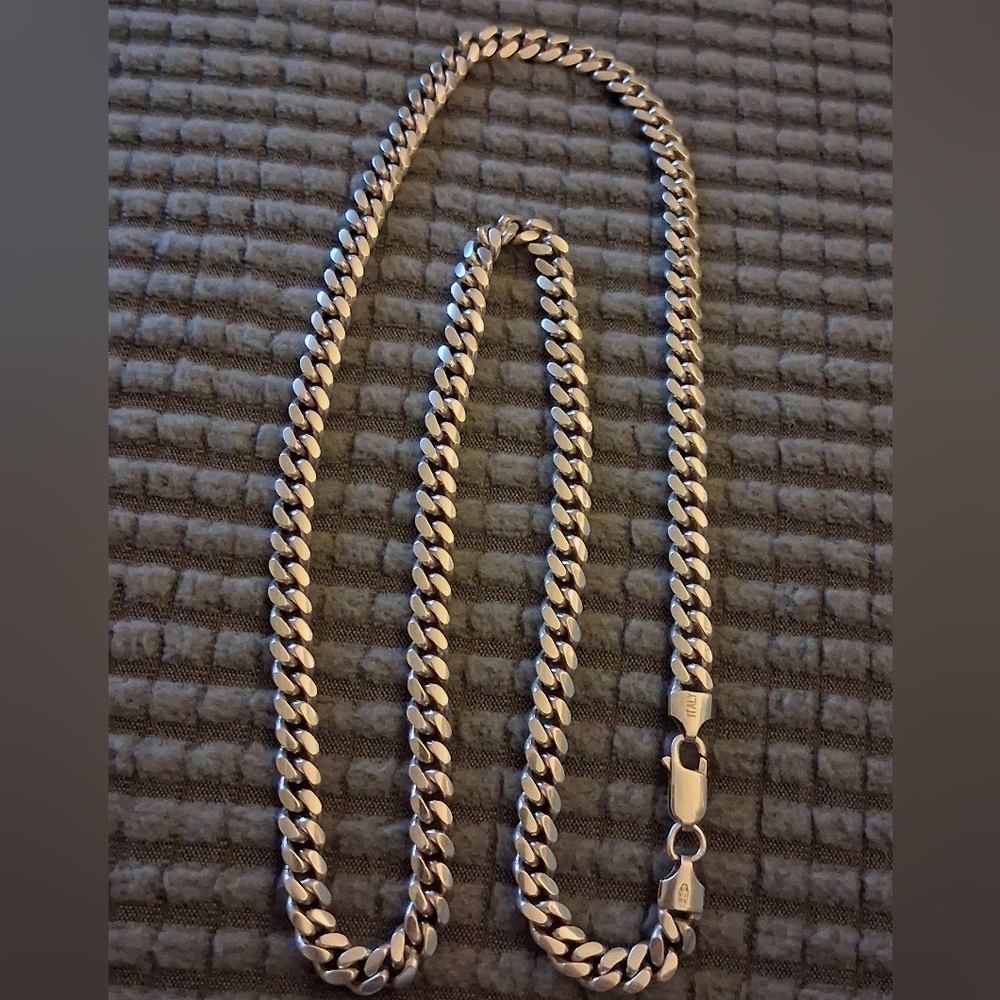 925 Italy Sterling Silver Cuban Heavy Solid